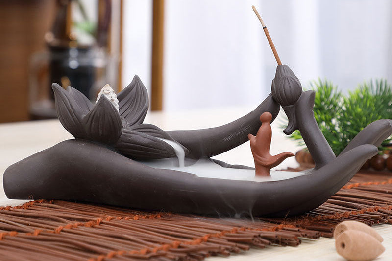 Incense Burner Fountain – Backflow Waterfall Decor for Zen Home & Office