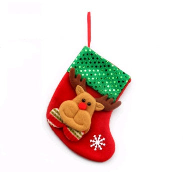 Santa Christmas Socks Hanging Bag – Festive Tree Ornament Gift Storage