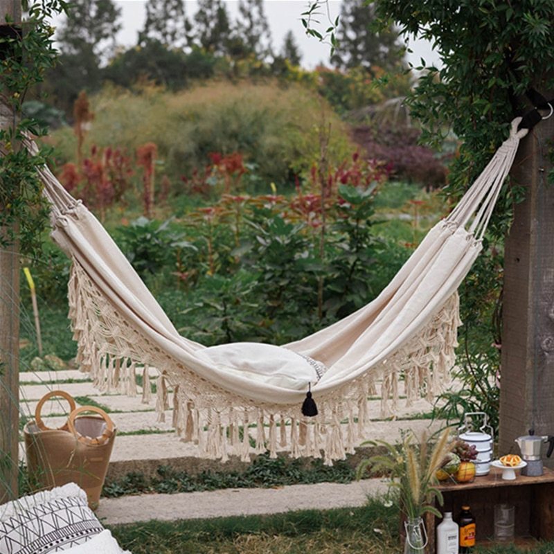 Macramé Hammock Chair – Spacious Boho Comfort for Two