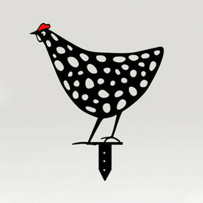 Metal Chicken Garden Stakes Decor – Outdoor Yard Art | Farmhouse Lawn Decoration