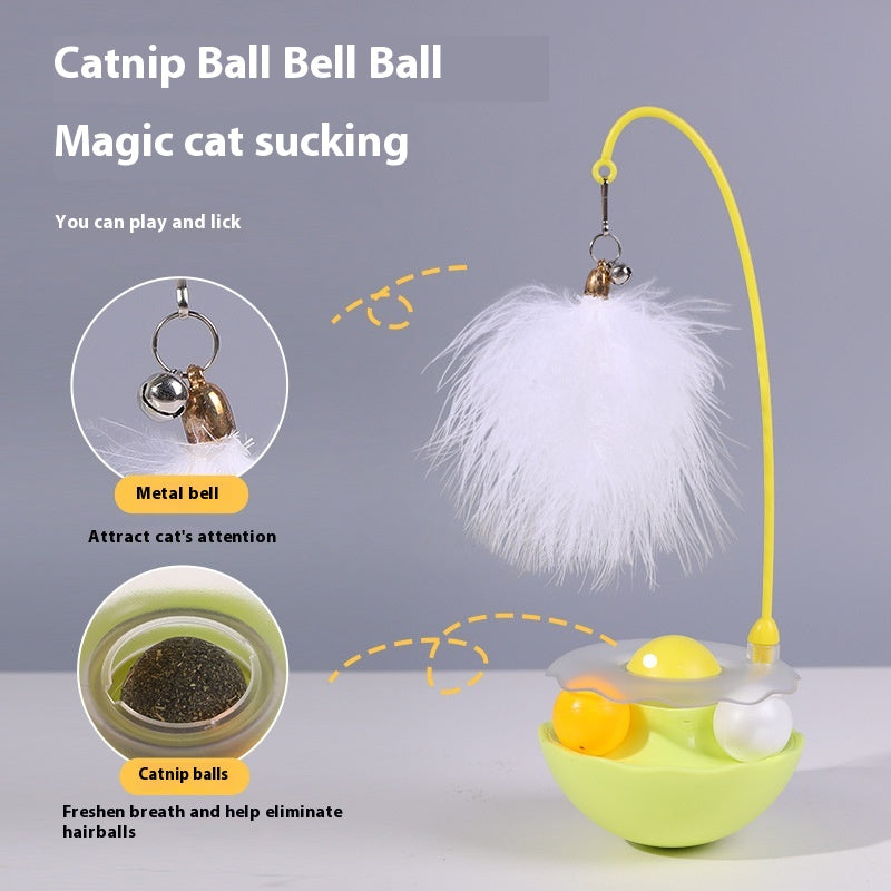 Smart Cat Toy – Interactive Tumbler with Feather Wand & Treat Ball