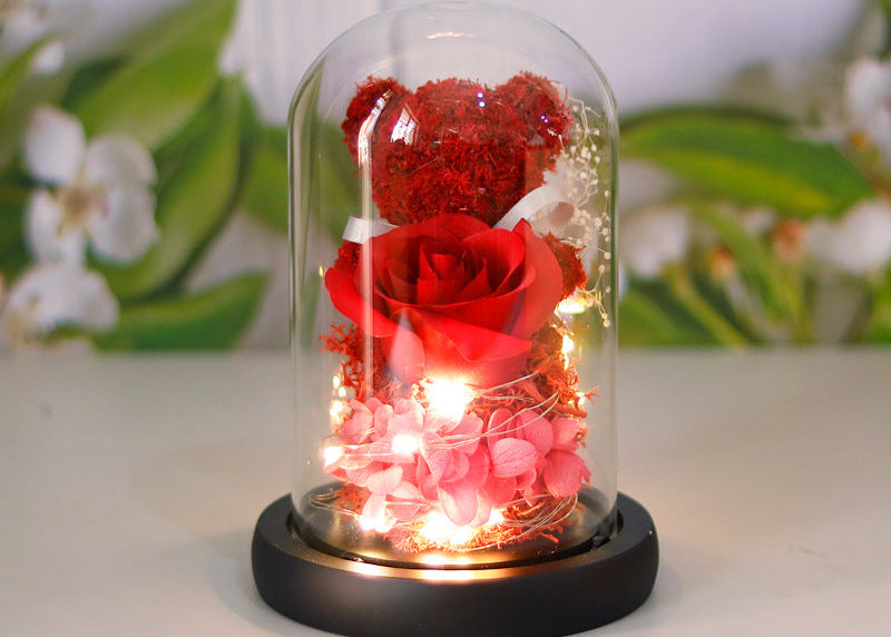 Eternal Rose Teddy Bear Gift Box – Romantic Valentine’s Day Gift for Girlfriend & Women