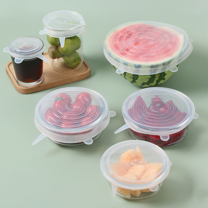 Food Silicone Cover Set – 6PCS Reusable Stretch Lids for Kitchen & Meal Prep