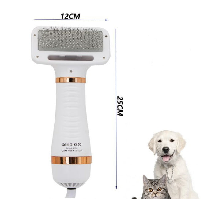 2-in-1 Pet Grooming Dryer Brush Dog Cat Hair Dryer Comb Fast Drying Tool