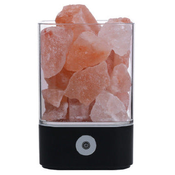 Crystal Himalayan Salt Night Light – USB LED Relaxing Mood Lamp for Bedroom & Cozy Home Ambience