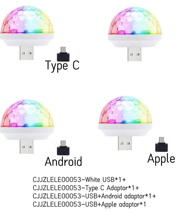 USB Disco Ball Light – LED Party Projector for DJ, & Home Decor