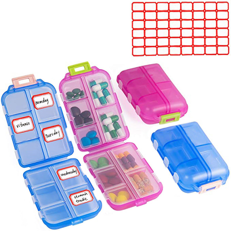 Moisture Proof Pill Organizer – 10 Grid Portable Medicine Box for Travel & Daily Health Use