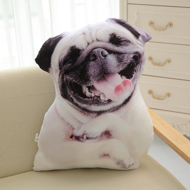 3D Dog Face Pillow – Cute Plush Cushion for Sofa, Bedroom & Gifts
