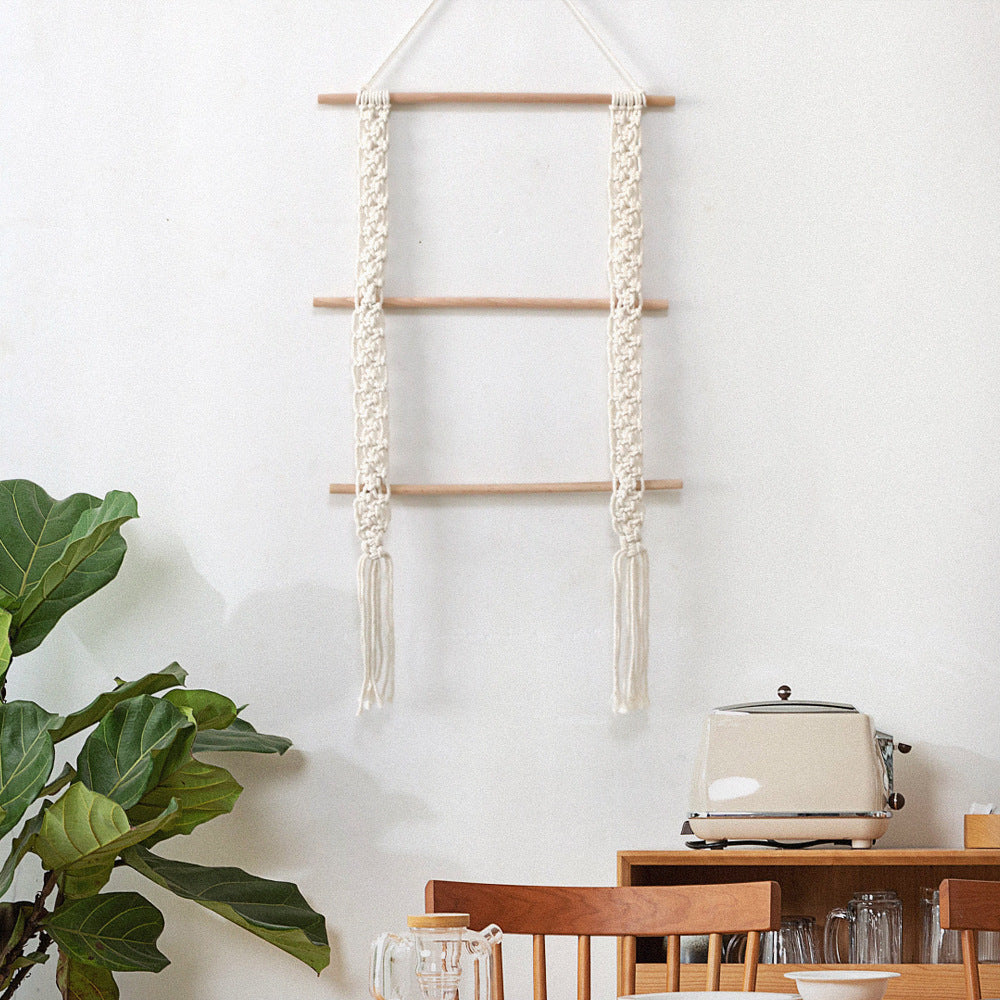 Aesthetic Boho Handmade Tapestry – Cotton Rope Wall Decor | Cozy Bedroom Living Room Art