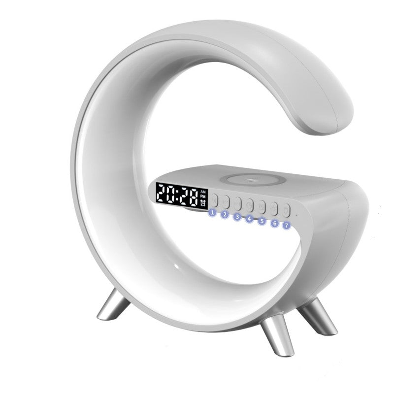 Smart Bedside G-Shape Lamp – LED Mood Light with Bluetooth Speaker & Charger