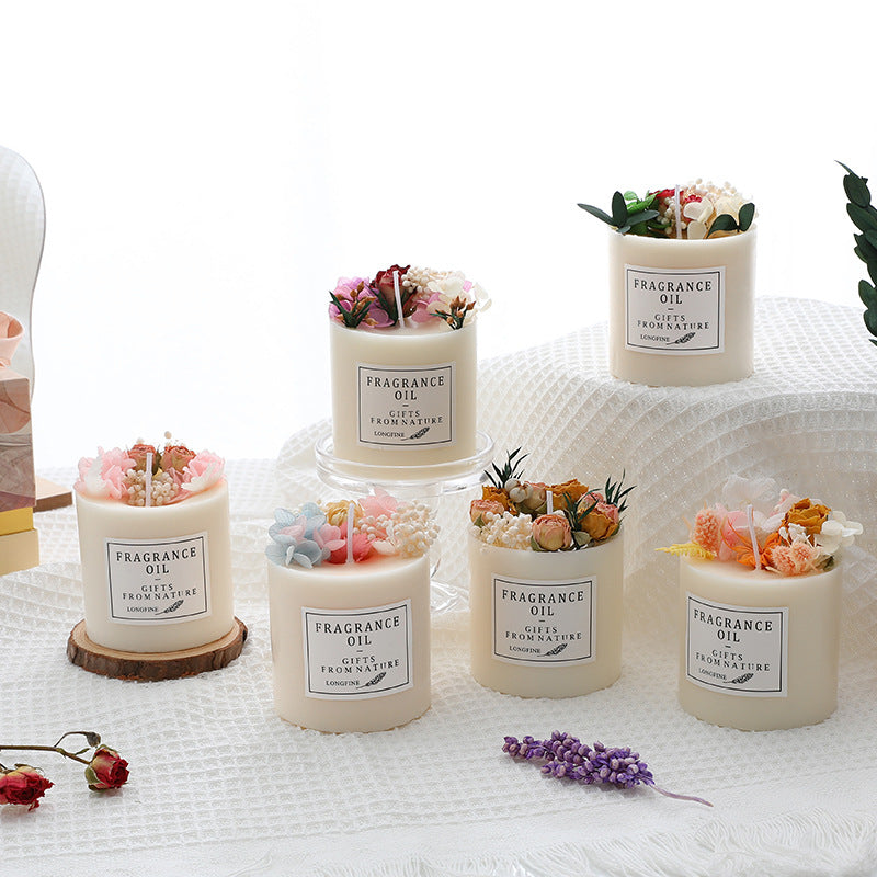 Dried Flowers Romantic Candles – Home Decor & Cozy Gift for Her