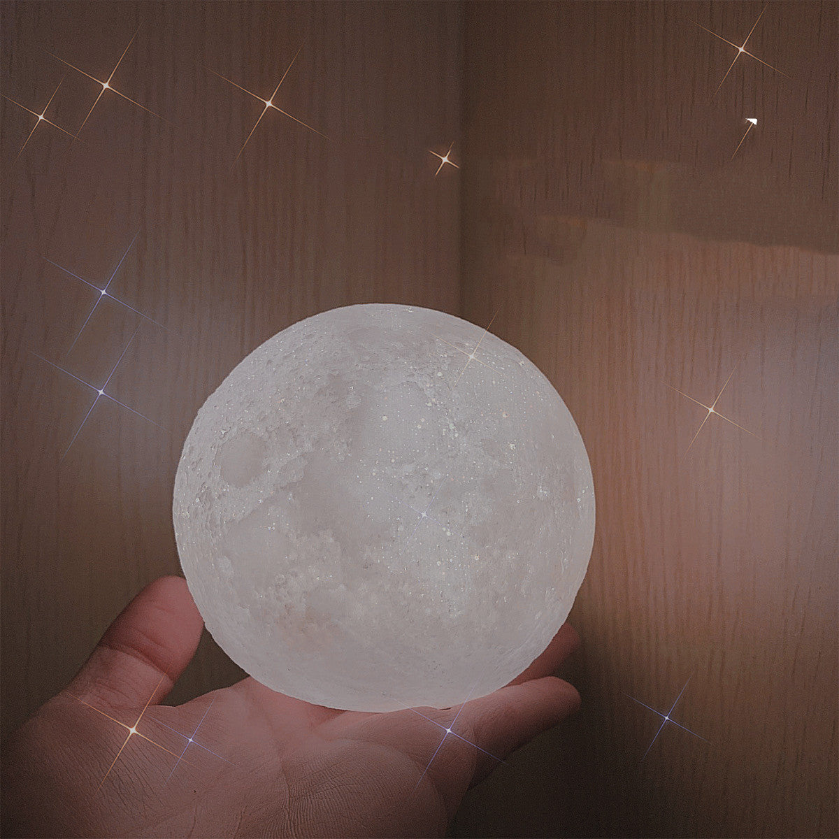 Aesthetic Moon Lamp LED Night Light – 3D Printed Touch Lamp for Room Decor