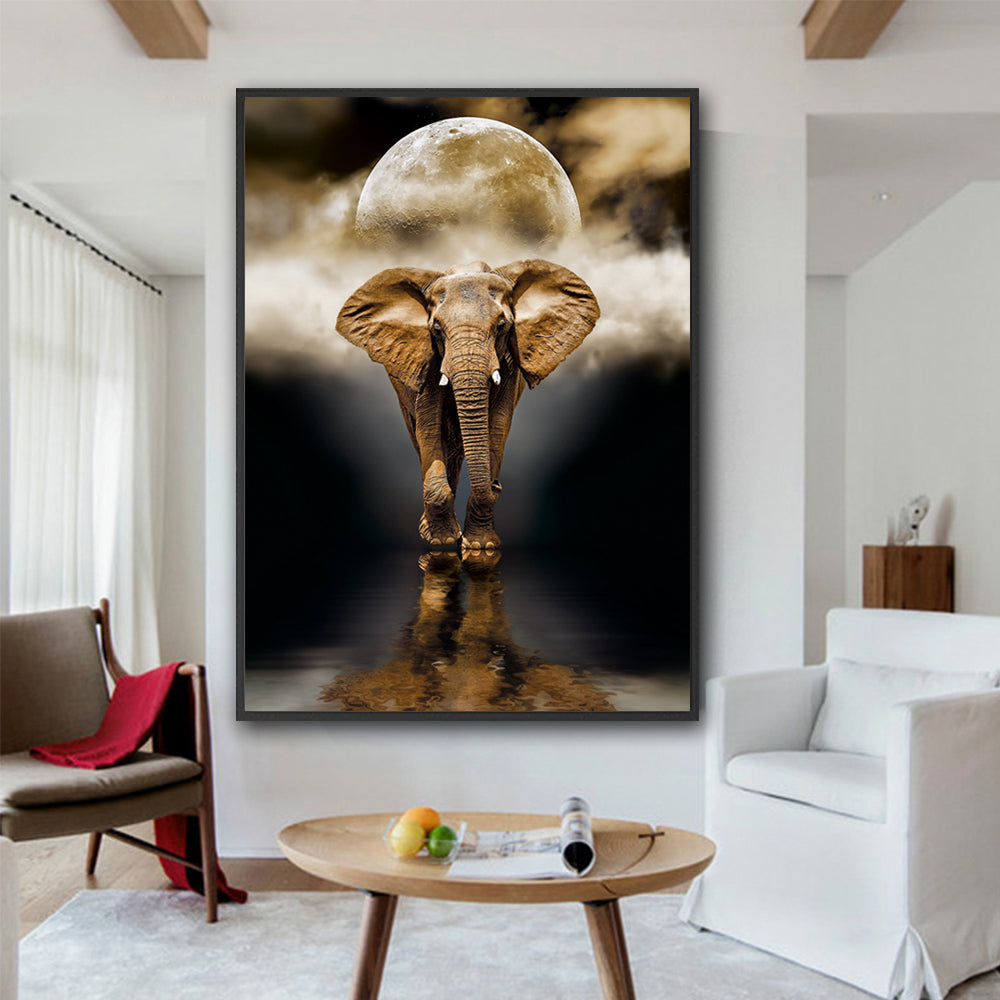 Elephant Canvas Wall Art – Creative Home Decor Painting for Living Room & Bedroom