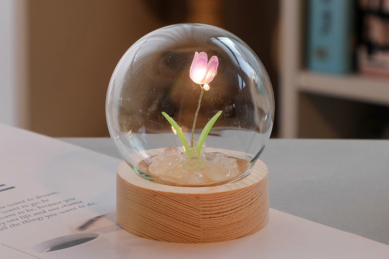 Cute Tulip LED Lamp – Night Light for Bedroom & Desk Decor