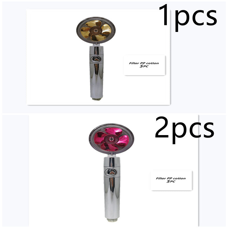 Strong Pressure Shower Head – Turbo Propeller Water Saving Handheld Spray