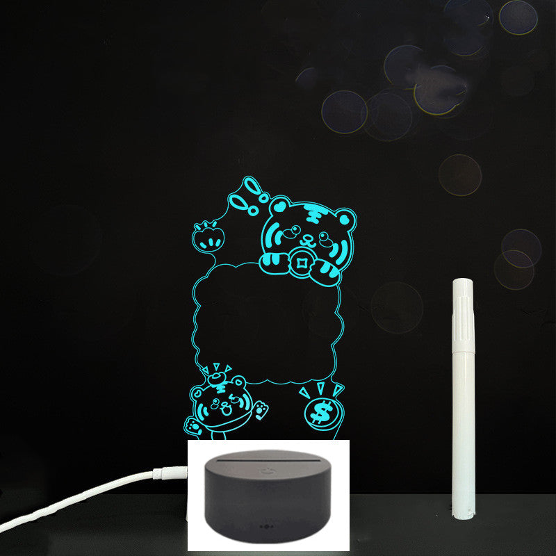 Glow Writing 3D Acrylic Board – LED Message Night Light for Notes, Reminders & Home Decor
