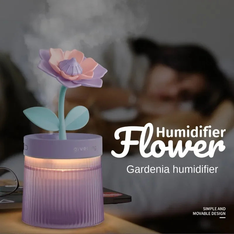 Mini Flower Air Humidifier – USB Diffuser for Bedroom, Dorm & Desk Decoration
