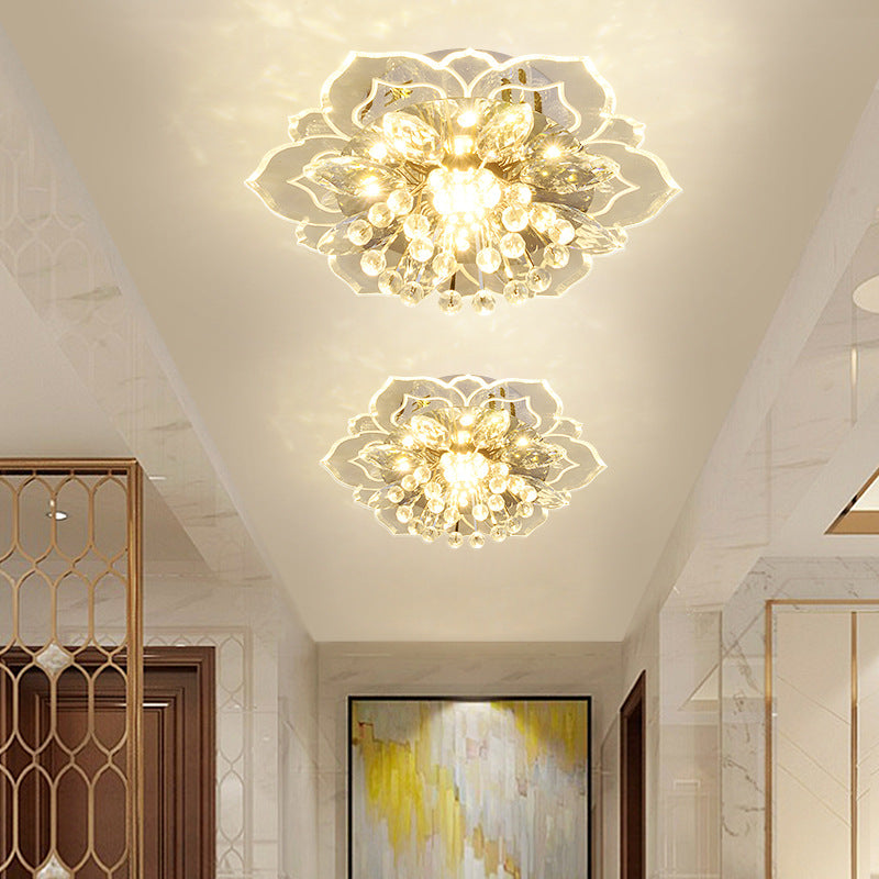 Modern Crystal Ceiling Lamp – Minimalist Corridor & Living Room LED Light Fixture