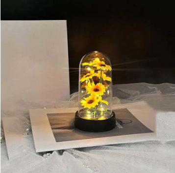 Enchanted Forever Rose LED Glass Dome – Christmas Romantic Holiday Decoration Gift