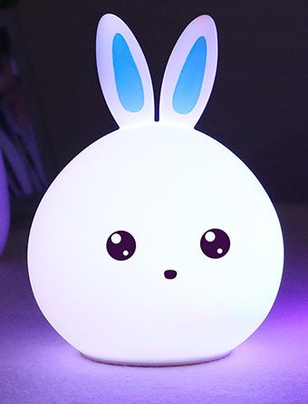 Cute Rabbit LED Night Light – Soft Silicone Touch Lamp (USB Rechargeable)