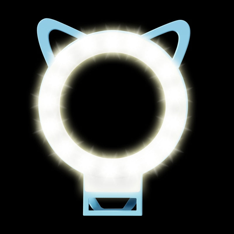 LED Selfie Ring Light Clip – USB Rechargeable Phone Light
