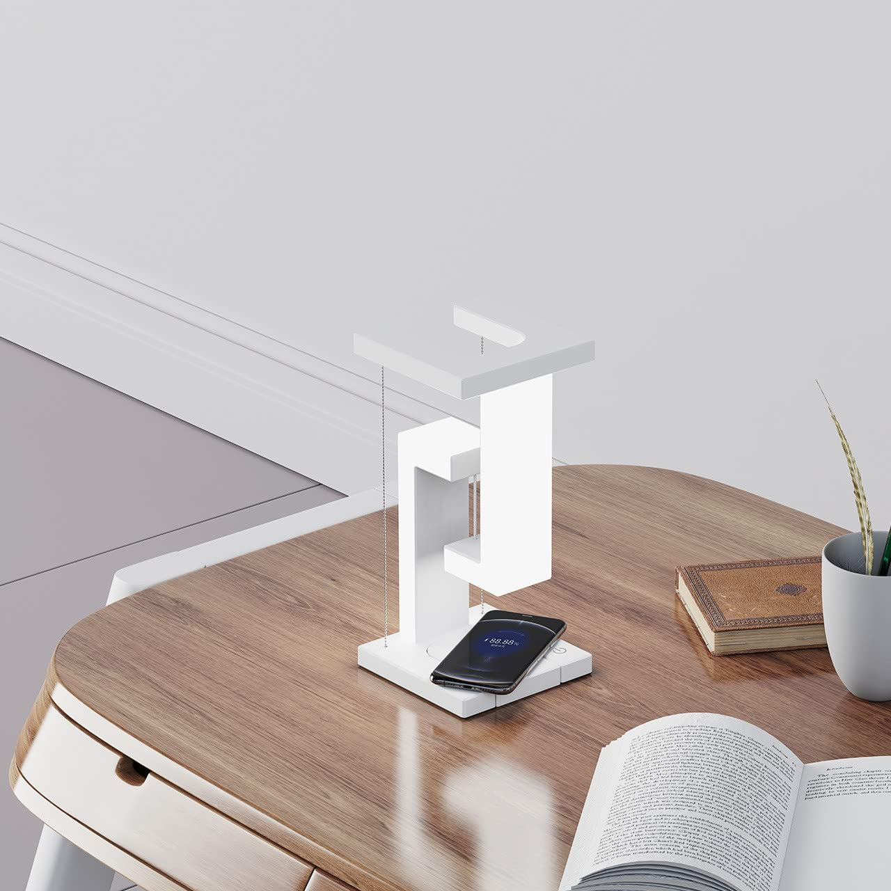 Smart Wireless Charging Balance Lamp – Floating LED Desk Lamp for Bedroom
