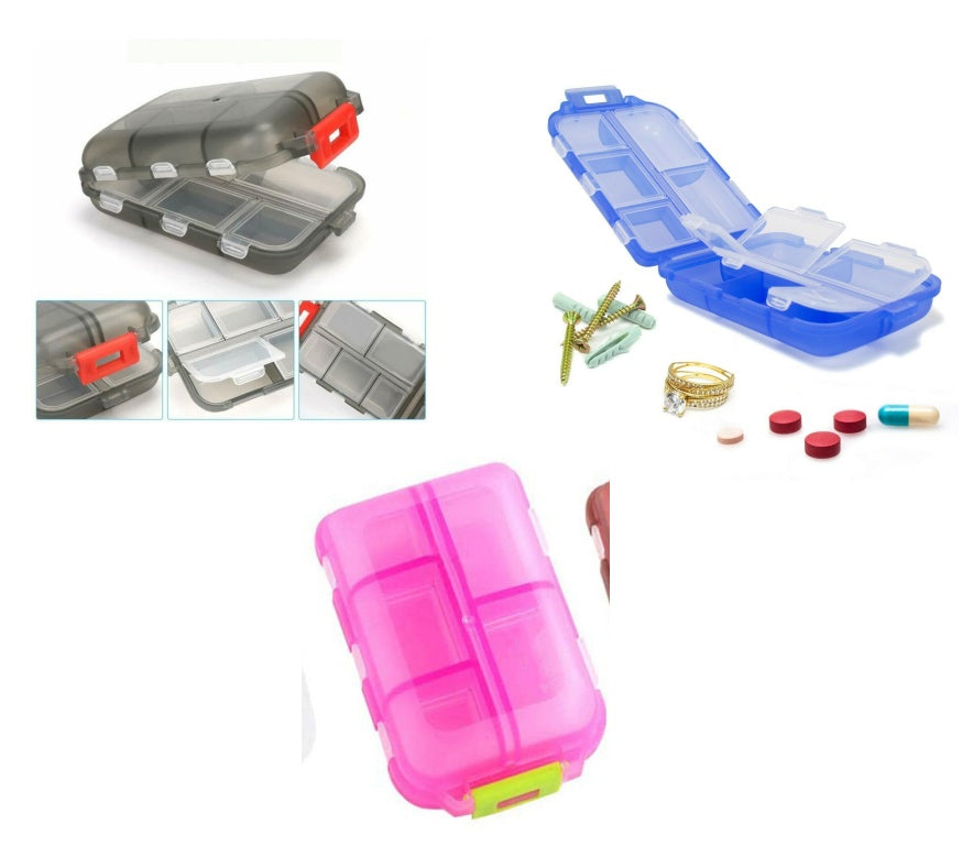 Moisture Proof Pill Organizer – 10 Grid Portable Medicine Box for Travel & Daily Health Use