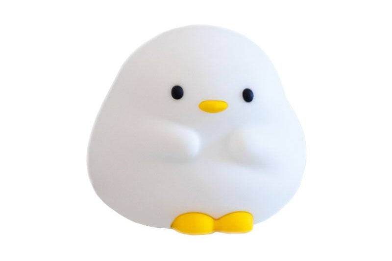 Cute Duck Night Light LED Cartoon Animal Silicone Lamp - ouch Sensor Timer & USB Rechargeable