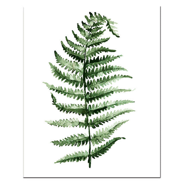 Minimalist Botanical Wall Art Green Plant Canvas | Home Decor Painting for Relaxing Living Spaces