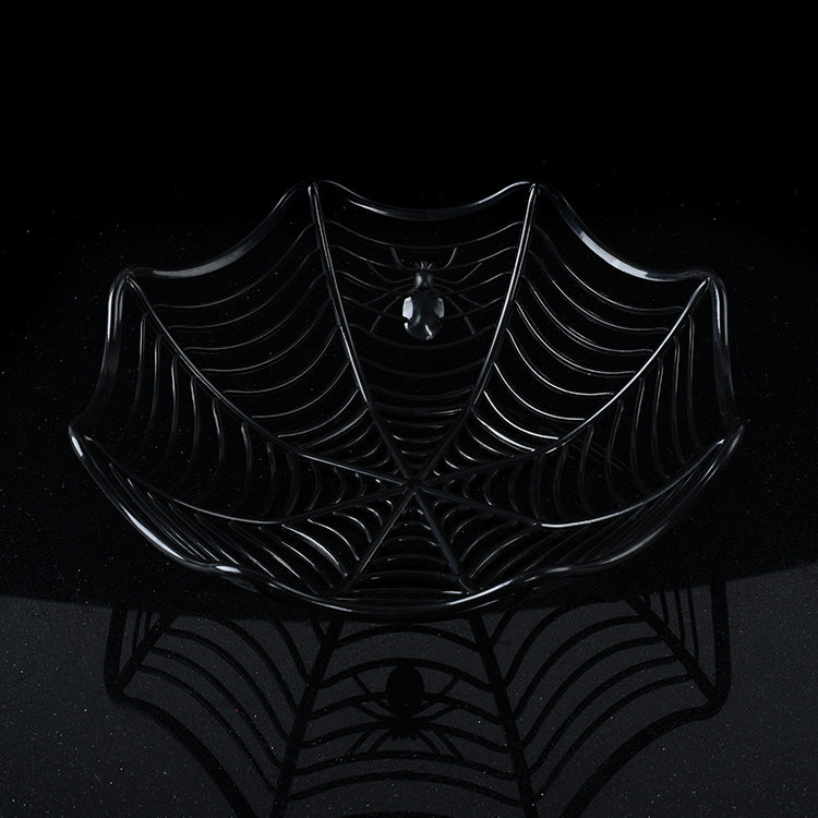 Halloween Spider Web Candy Dish Tray | Fruit Plate Snack Bowl Party Home Decoration