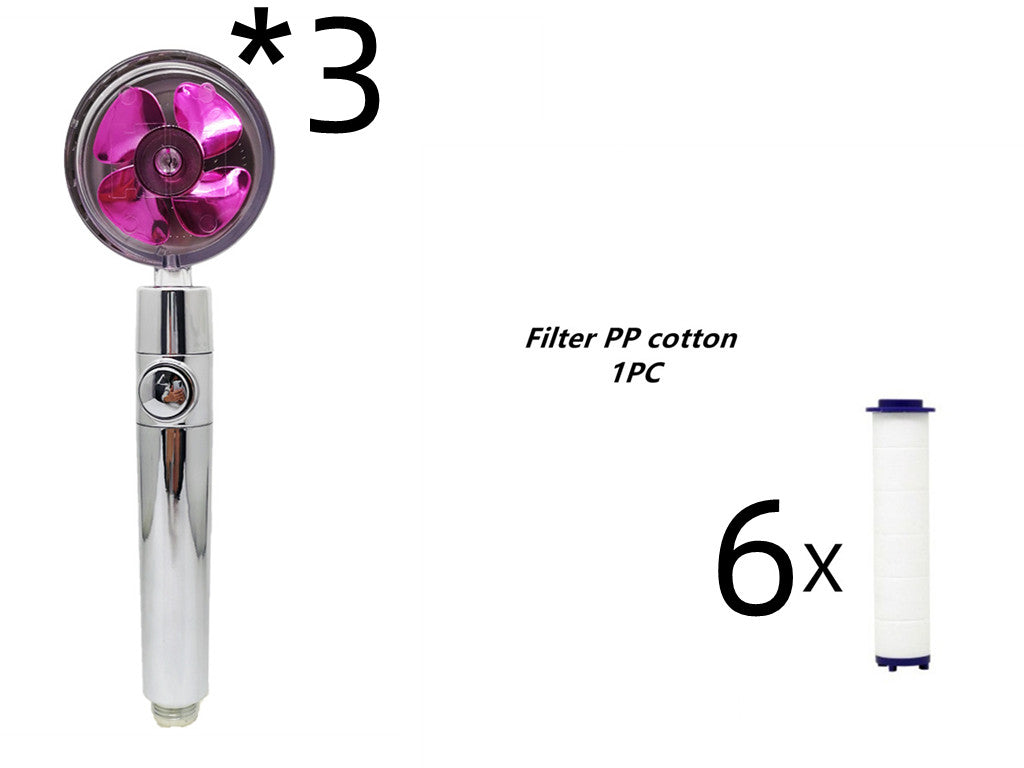 Strong Pressure Shower Head – Turbo Propeller Water Saving Handheld Spray