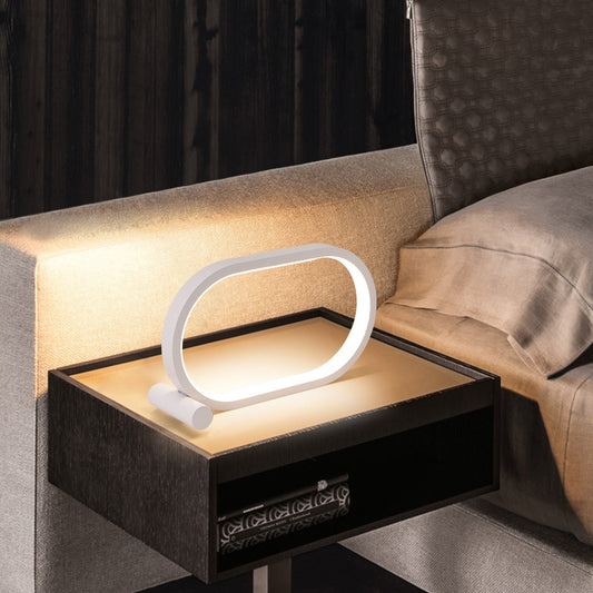 Touch Control LED Bedside Lamp – USB Plug-In Oval Acrylic Night Light