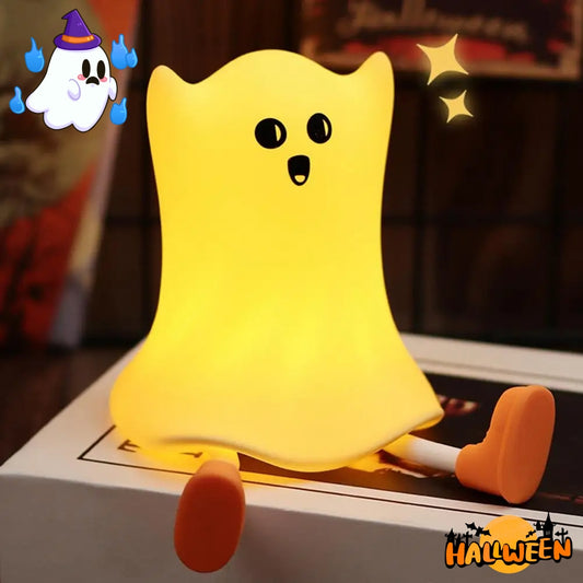 Halloween LED Ghost Lamp – Soft Silicone Night Light for Kids Room & Party Decor
