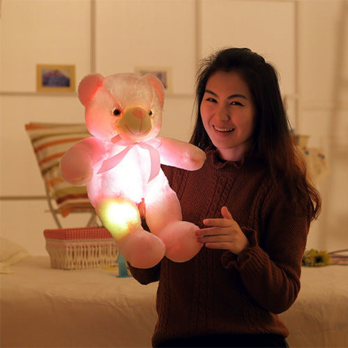 Glowing Teddy Bear Night Light Plush – LED Stuffed Toy Gift for Kids, Girls & Babies