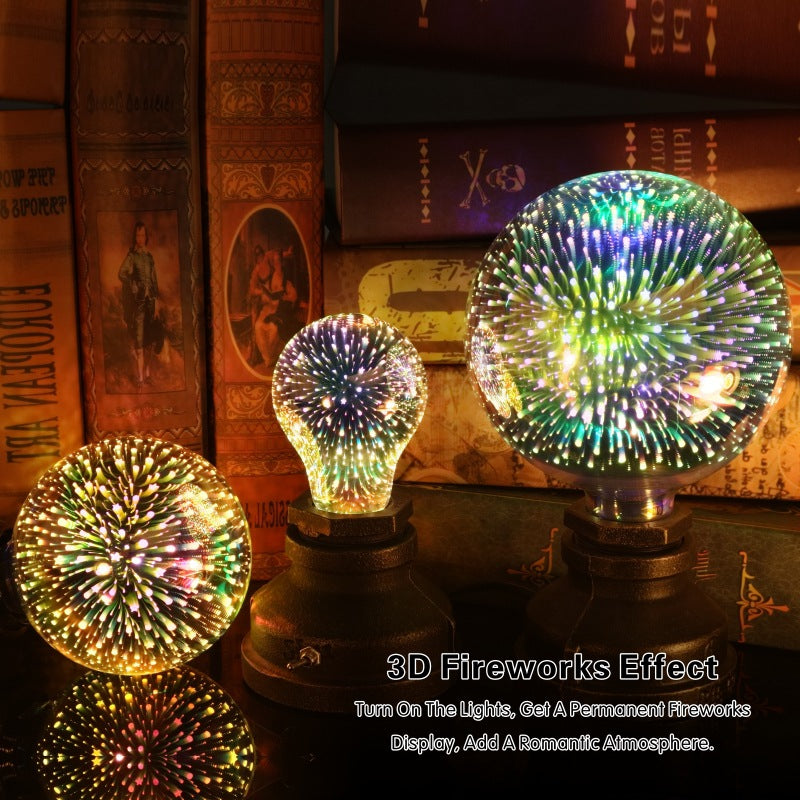 Christmas Fireworks Light Bulb – 3D LED Decorative Lamp for Festive Home Decoration