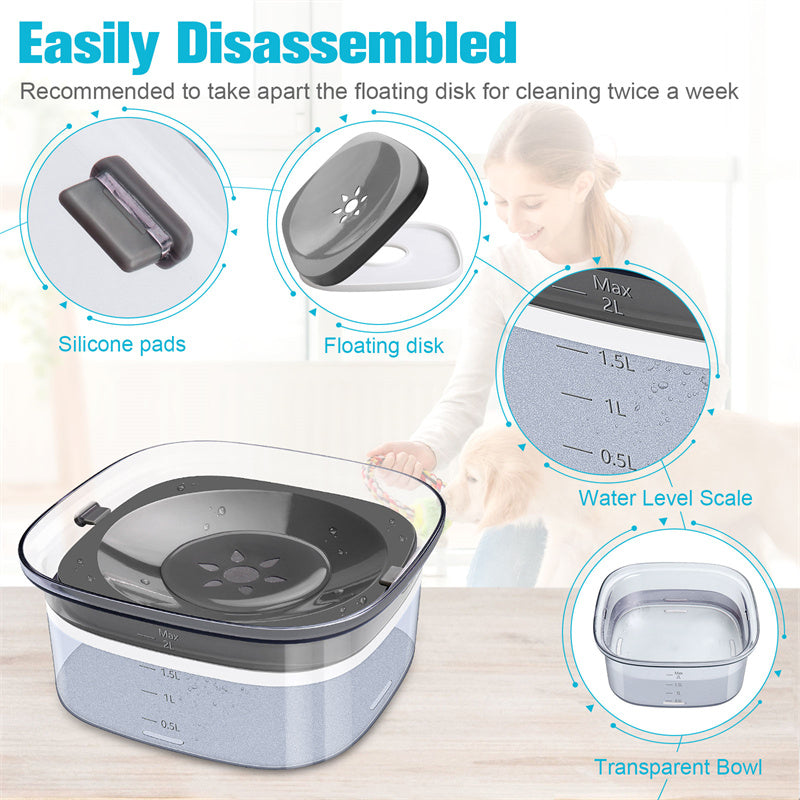 Spill Proof Dog Water Bowl – Large Capacity