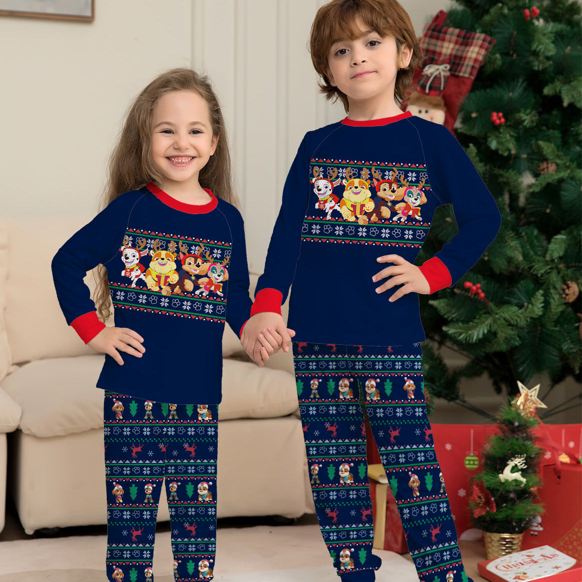 Holiday Family Matching Pajamas – Christmas Deer Plaid PJs Set for Couples, Adults & Kids