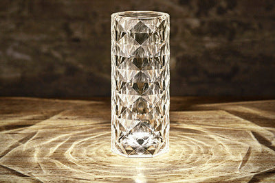 Romantic Rose LED Night Light – Diamond Crystal Projection Lamp for Bedroom & Home Decor
