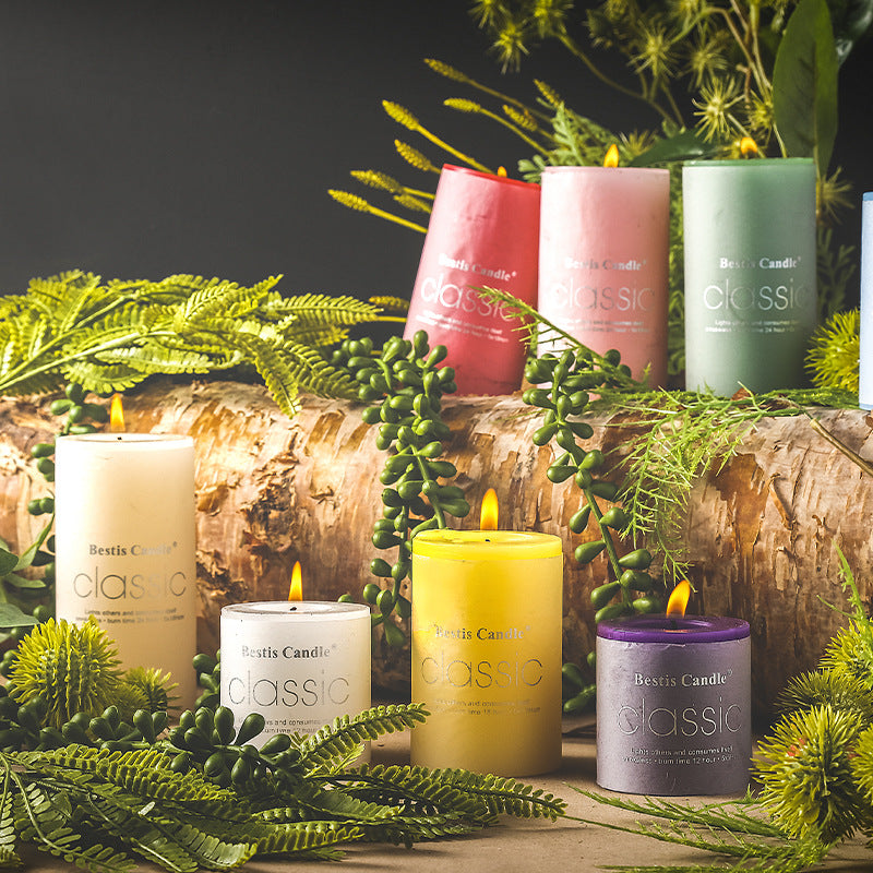 Relaxing Aromatherapy Candle – Cylindrical Color Candle for Home, Gifts & Stress Relief