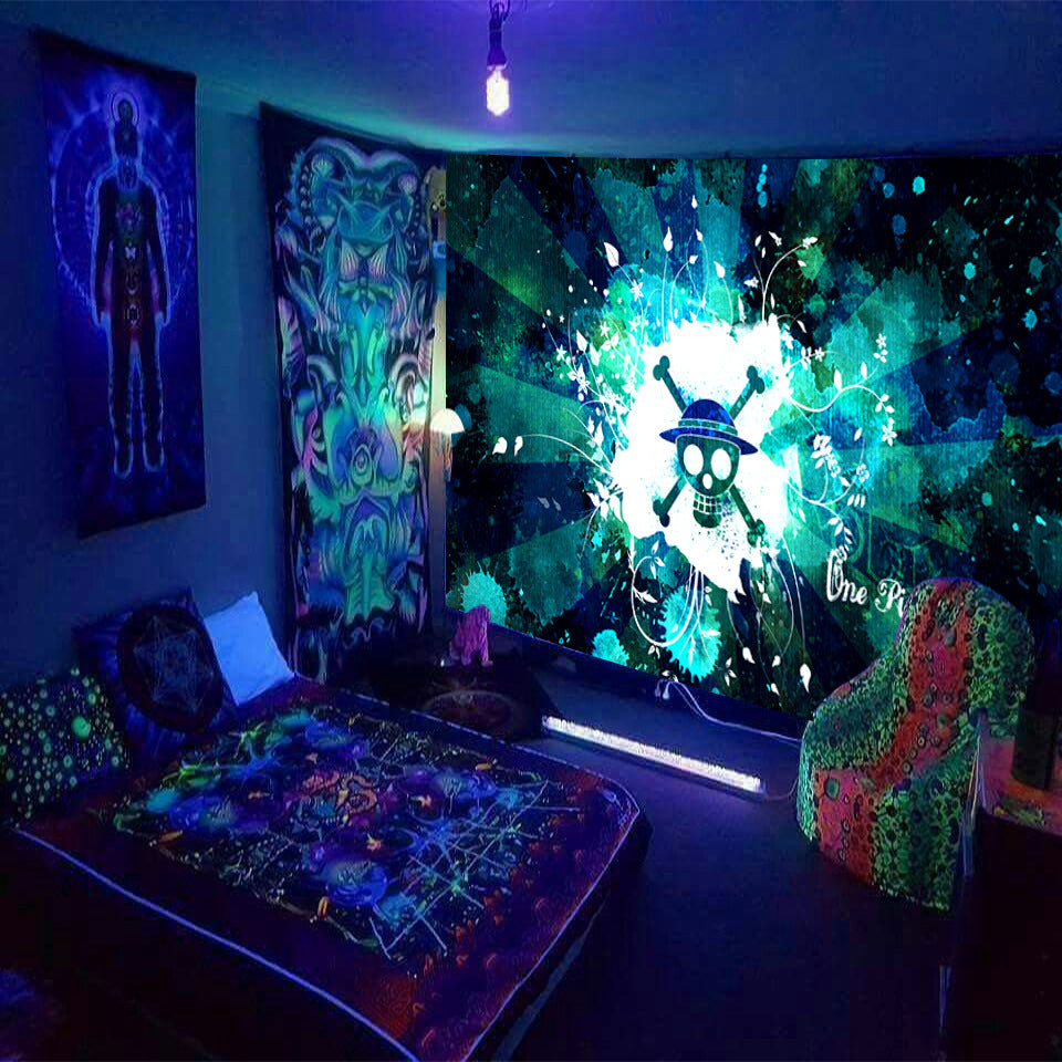 Fluorescent Wall Tapestry – Game Room & Dorm Room Hanging Decor