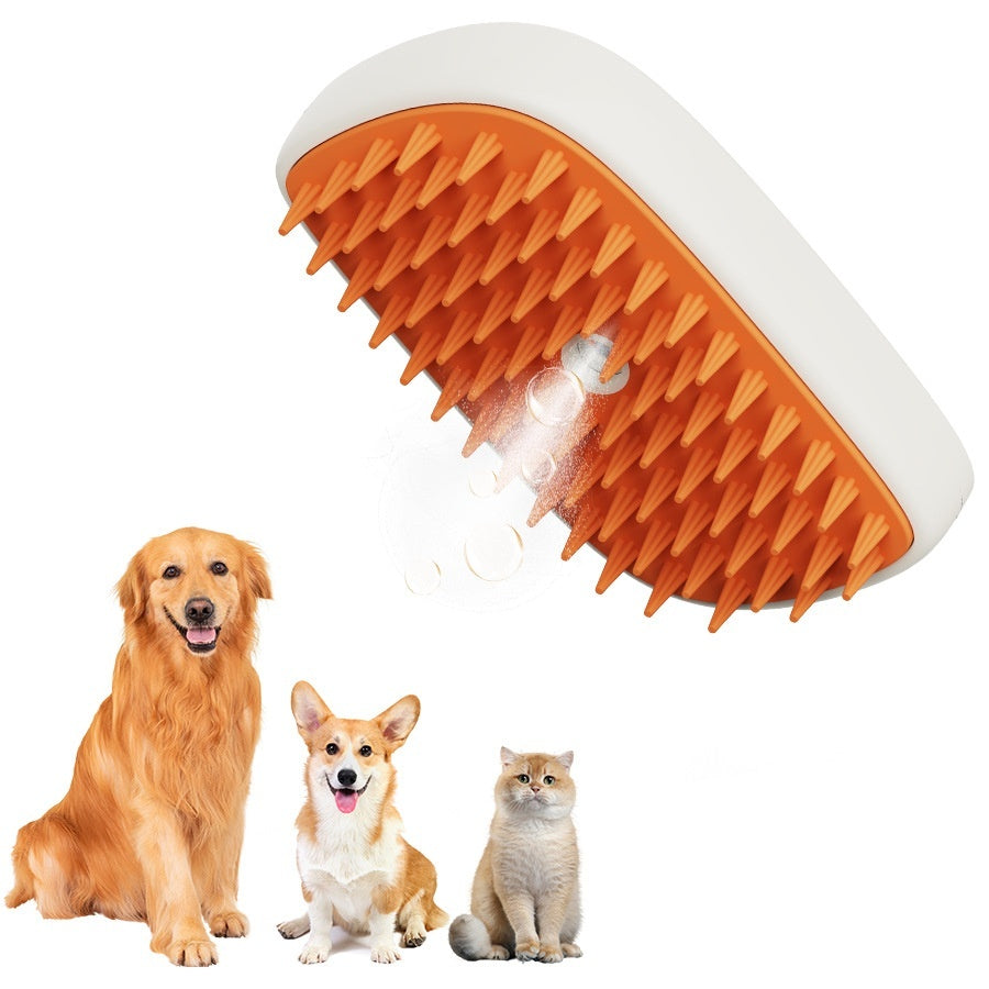 Electric Pet Steam Brush with Spray – USB Rechargeable