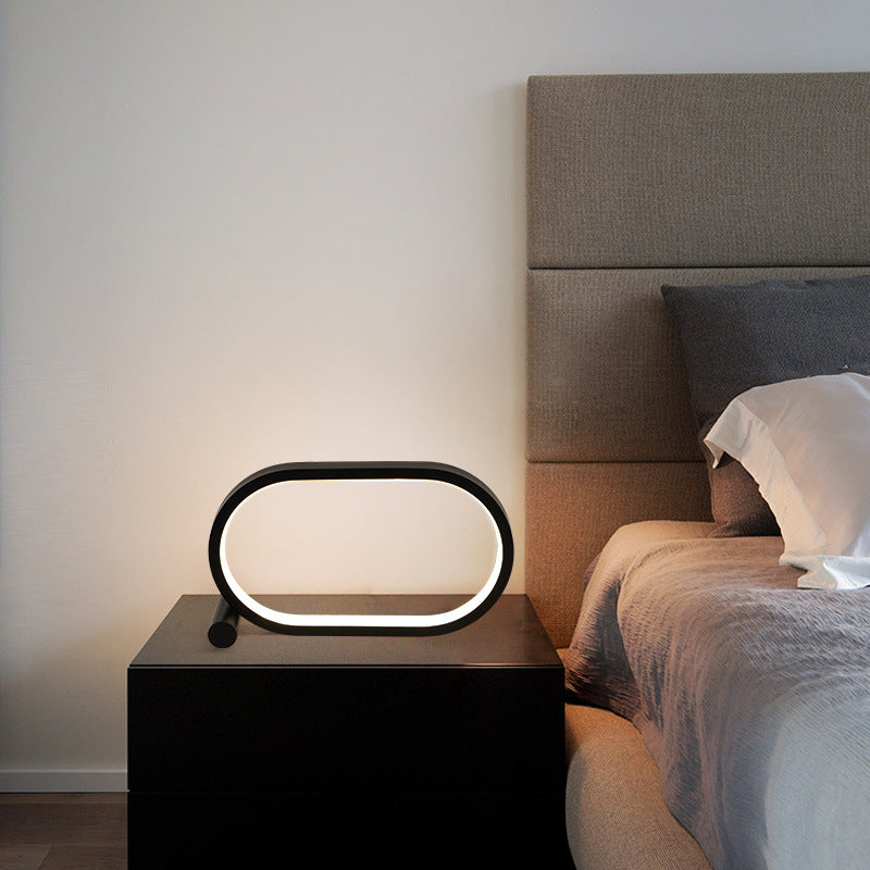 Touch Control LED Bedside Lamp – USB Plug-In Oval Acrylic Night Light