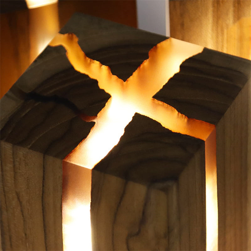Wooden Bedside LED Lamp – Modern Desk Lamp with USB Charging