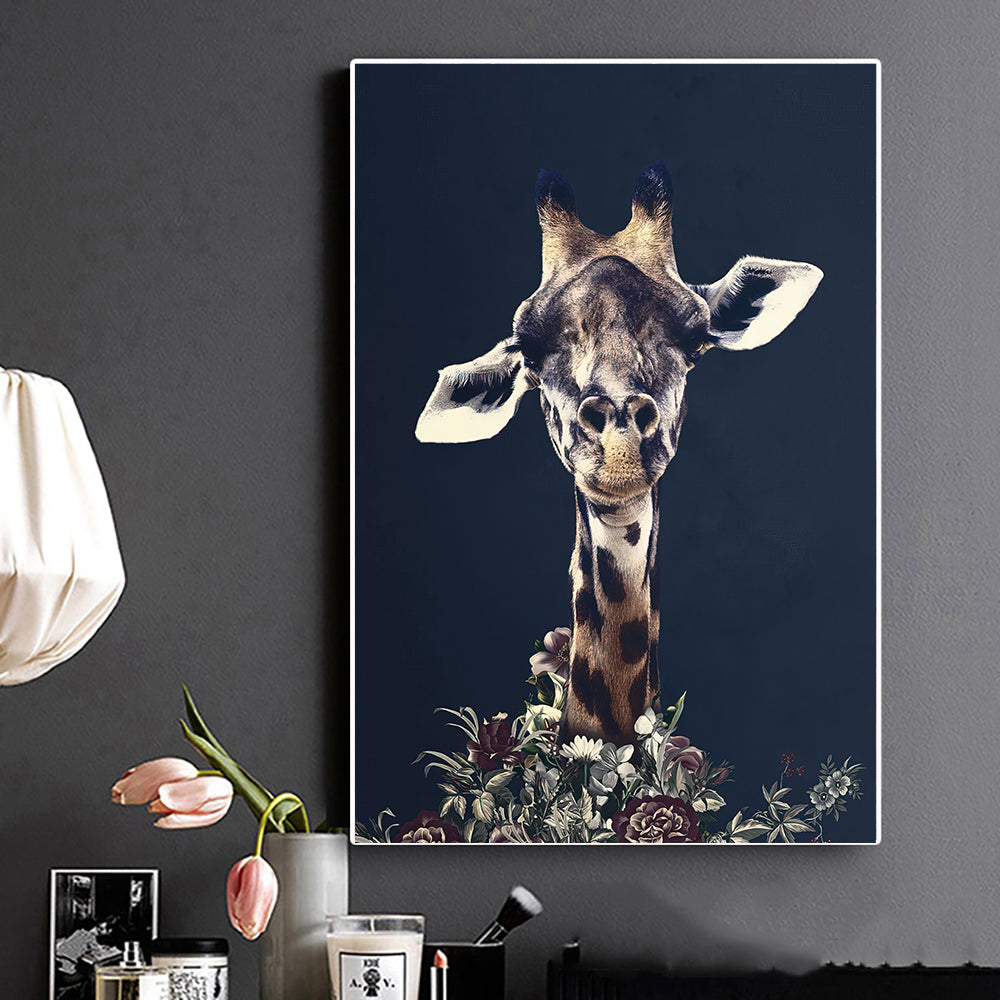 Modern Black Wildlife Poster – Canvas Wall Decor for Home & Bedroom