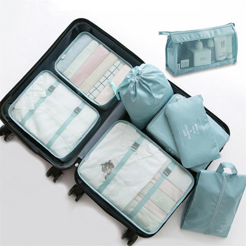 Travel Organizer Bag Set 8-Piece – Keep Clothes, Shoes & Underwear Neat