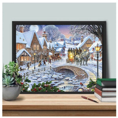 Winter Home Decor Embroidery Kit – DIY Snow Craft for Wall Art & Gifts