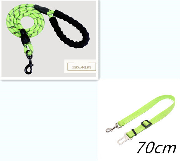Adjustable Reflective Dog Leash – Durable Nylon Lead for Safe Night Walking