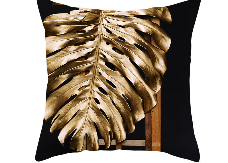Light Tropical Plants Peach Skin Fleece Pillowcase – Soft Home Decor Cushion Cover