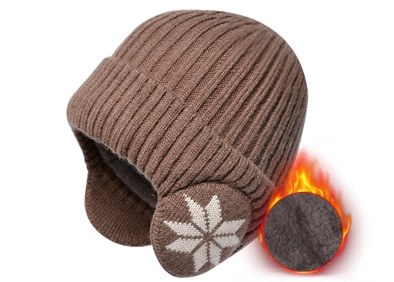 Thermal Woolen Winter Hat for Men – Fleece‑Lined, Thick & Cozy Beanie