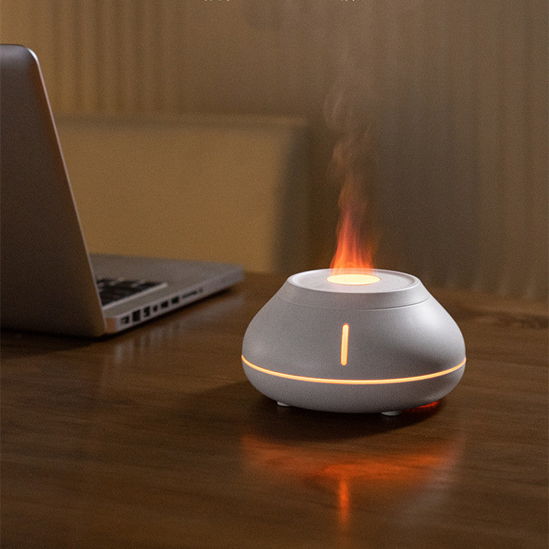 Desktop Flame Humidifier Diffuser – Essential Oil Aroma Diffuser for Fresh Air & Relaxation